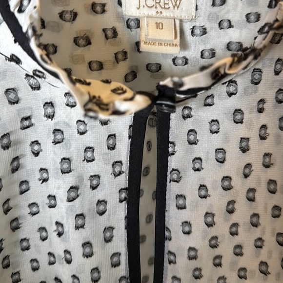 J Crew Elegant Black and White Women's Top size 10 - Picture 3 of 5
